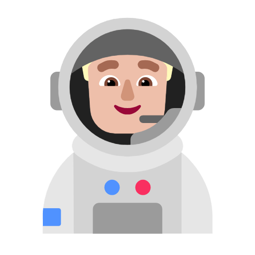 Microsoft design of the man astronaut: medium-light skin tone emoji verson:Windows-11-23H2