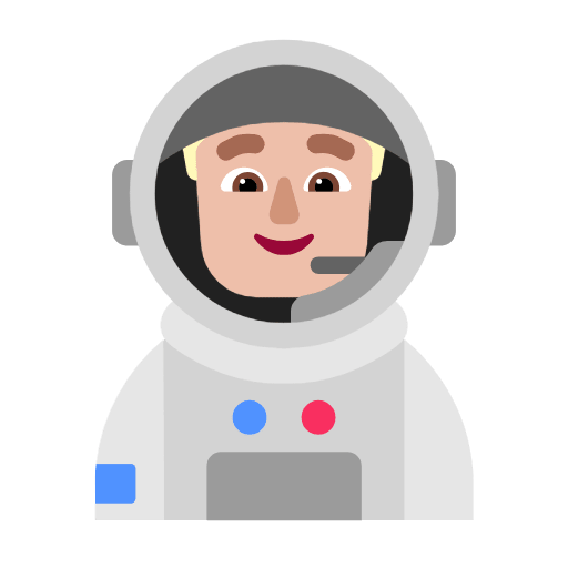 Microsoft design of the man astronaut: medium-light skin tone emoji verson:Windows-11-23H2