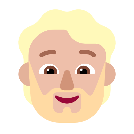 Microsoft design of the person: medium-light skin tone beard emoji verson:Windows-11-23H2