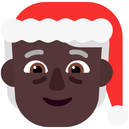 Microsoft design of the mx claus: dark skin tone emoji verson:Windows-11-22H2