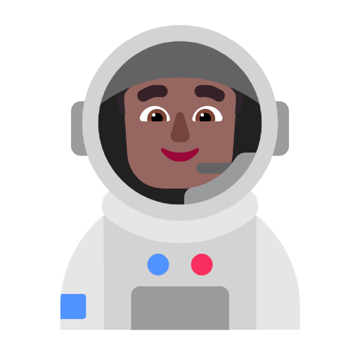 Microsoft design of the man astronaut: medium-dark skin tone emoji verson:Windows-11-23H2