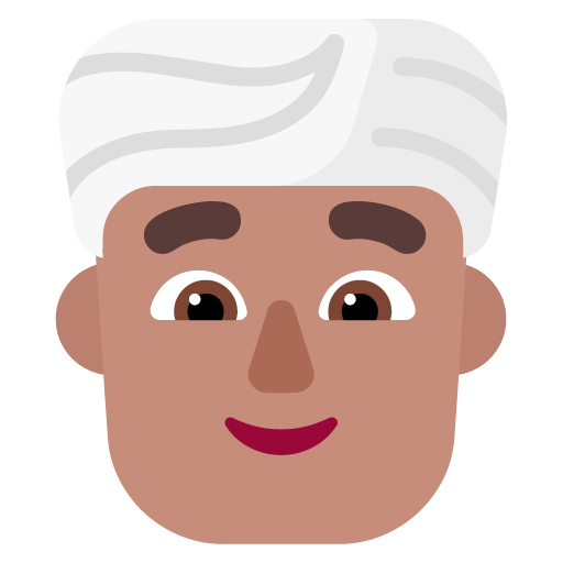 Microsoft design of the man wearing turban: medium skin tone emoji verson:Windows-11-22H2