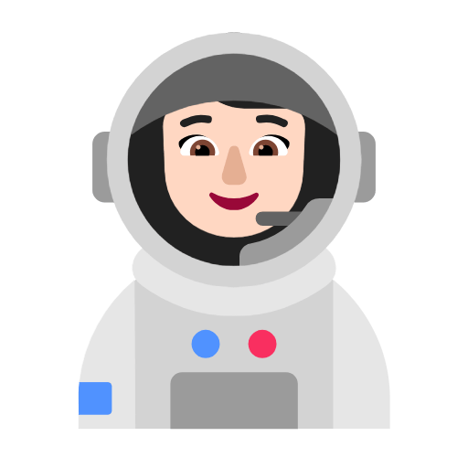 Microsoft design of the woman astronaut: light skin tone emoji verson:Windows-11-23H2