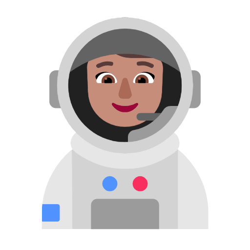 Microsoft design of the woman astronaut: medium skin tone emoji verson:Windows-11-23H2