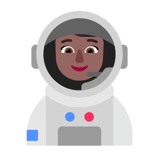 Microsoft design of the woman astronaut: medium-dark skin tone emoji verson:Windows-11-23H2