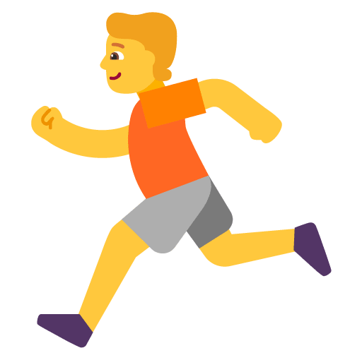 Microsoft design of the person running emoji verson:Windows-11-22H2
