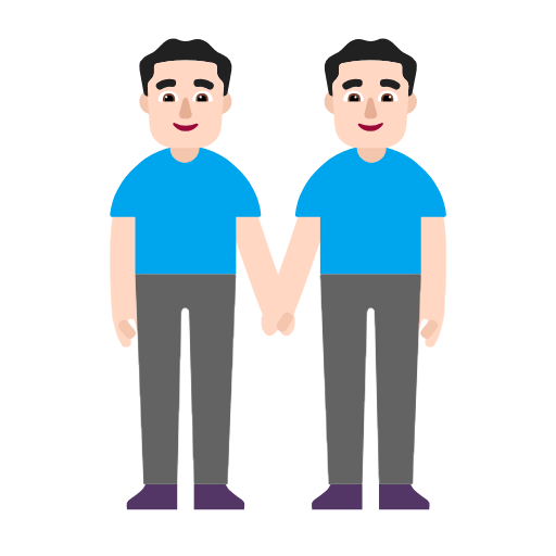 Microsoft design of the men holding hands: light skin tone emoji verson:Windows-11-23H2