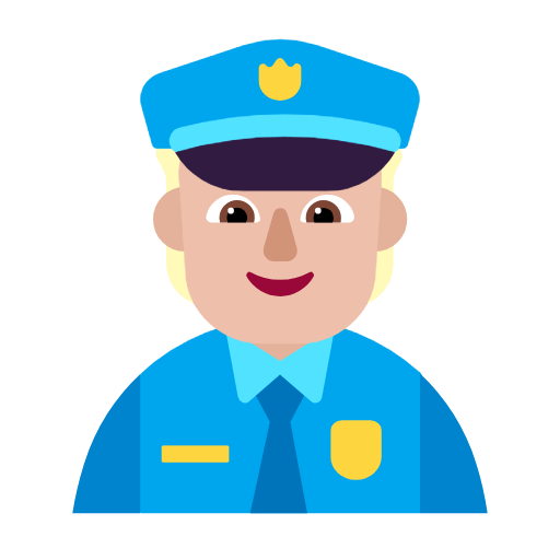 Microsoft design of the police officer: medium-light skin tone emoji verson:Windows-11-23H2