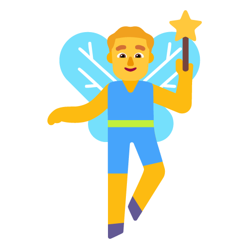 Microsoft design of the man fairy emoji verson:Windows-11-22H2