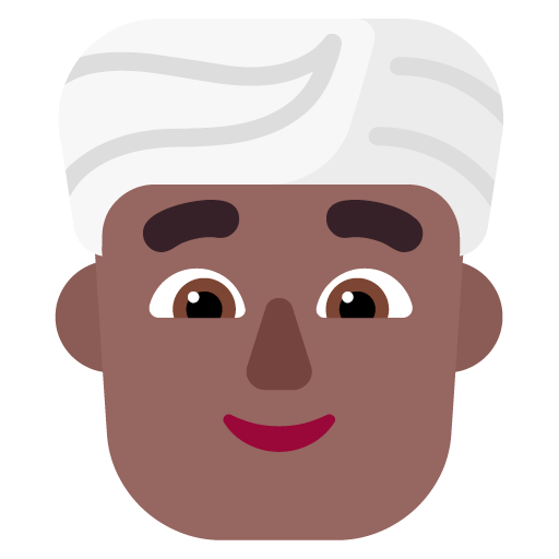 Microsoft design of the man wearing turban: medium-dark skin tone emoji verson:Windows-11-22H2