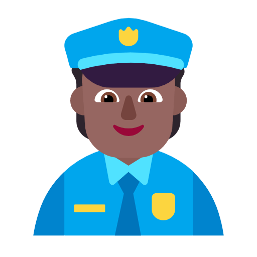 Microsoft design of the police officer: medium-dark skin tone emoji verson:Windows-11-23H2