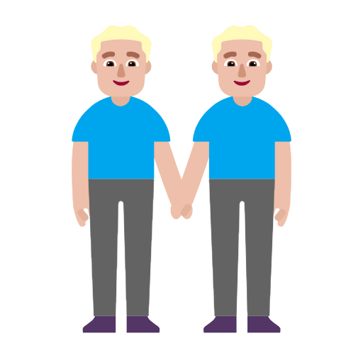 Microsoft design of the men holding hands: medium-light skin tone emoji verson:Windows-11-23H2