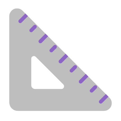 Microsoft design of the triangular ruler emoji verson:Windows-11-23H2