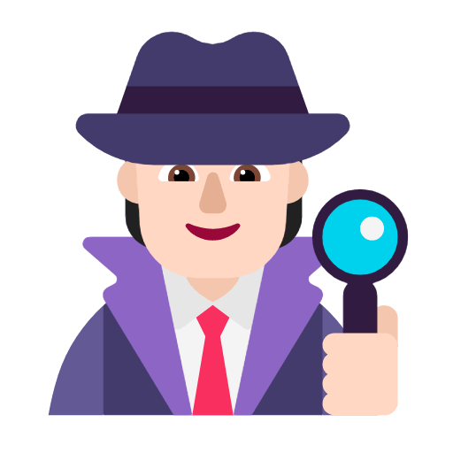 Microsoft design of the detective: light skin tone emoji verson:Windows-11-23H2