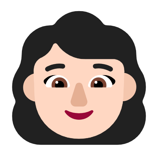 Microsoft design of the woman: light skin tone emoji verson:Windows-11-23H2