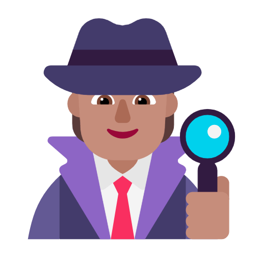 Microsoft design of the detective: medium skin tone emoji verson:Windows-11-23H2