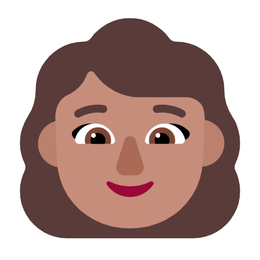 Microsoft design of the woman: medium skin tone emoji verson:Windows-11-23H2