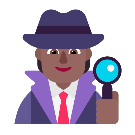 Microsoft design of the detective: medium-dark skin tone emoji verson:Windows-11-23H2