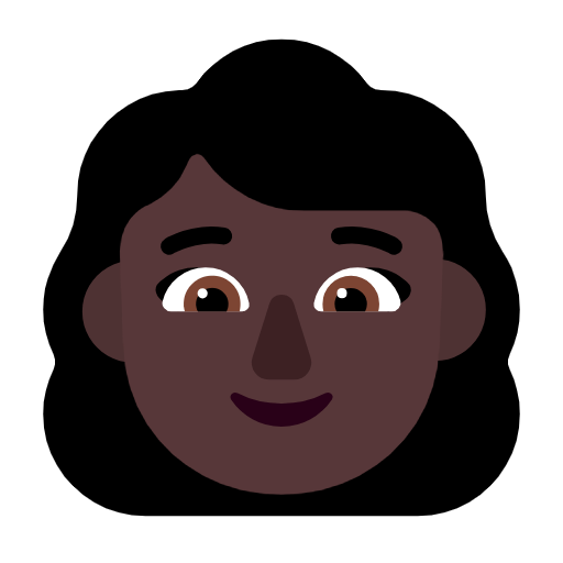 Microsoft design of the woman: dark skin tone emoji verson:Windows-11-23H2