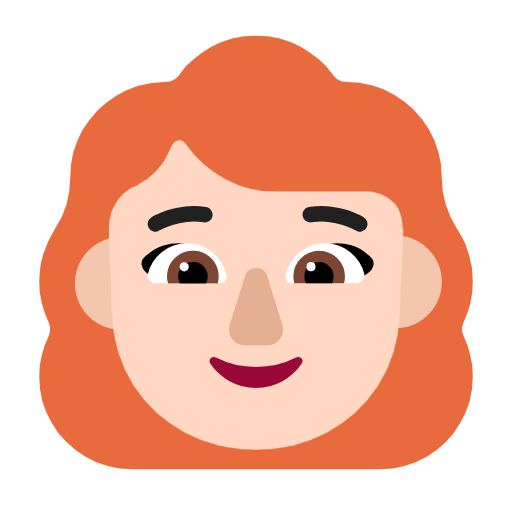 Microsoft design of the woman: light skin tone red hair emoji verson:Windows-11-23H2