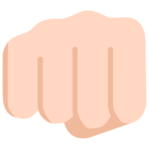 Microsoft design of the oncoming fist: light skin tone emoji verson:Windows-11-22H2