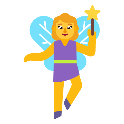 Microsoft design of the woman fairy emoji verson:Windows-11-22H2
