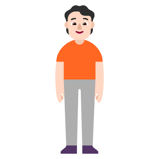 Microsoft design of the person standing: light skin tone emoji verson:Windows-11-22H2