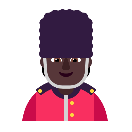 Microsoft design of the guard: dark skin tone emoji verson:Windows-11-23H2