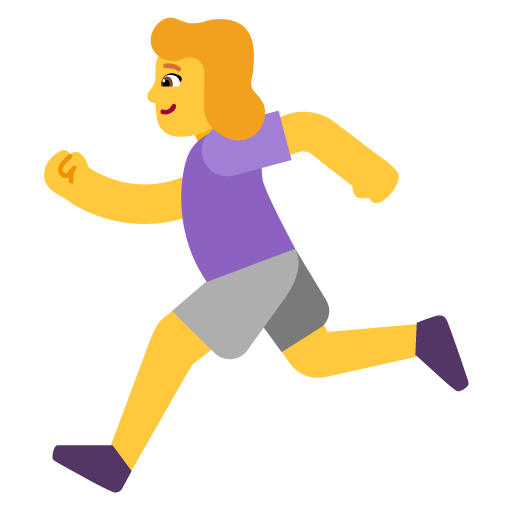Microsoft design of the woman running emoji verson:Windows-11-22H2