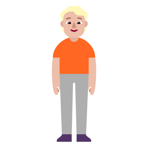 Microsoft design of the person standing: medium-light skin tone emoji verson:Windows-11-22H2