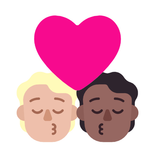 Microsoft design of the kiss: person person medium-light skin tone medium-dark skin tone emoji verson:Windows-11-23H2