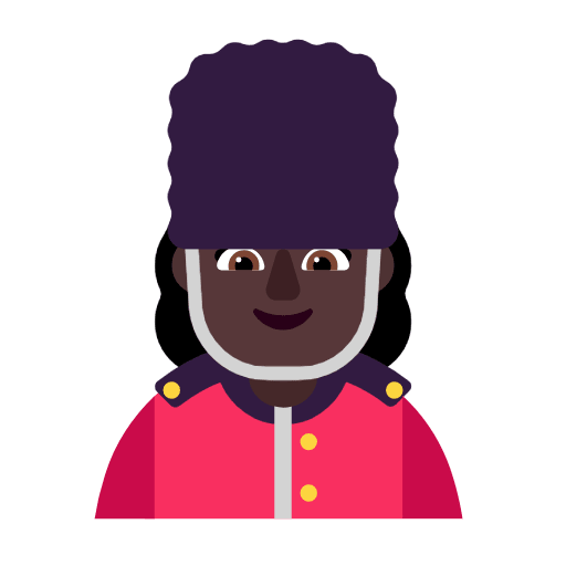 Microsoft design of the woman guard: dark skin tone emoji verson:Windows-11-23H2
