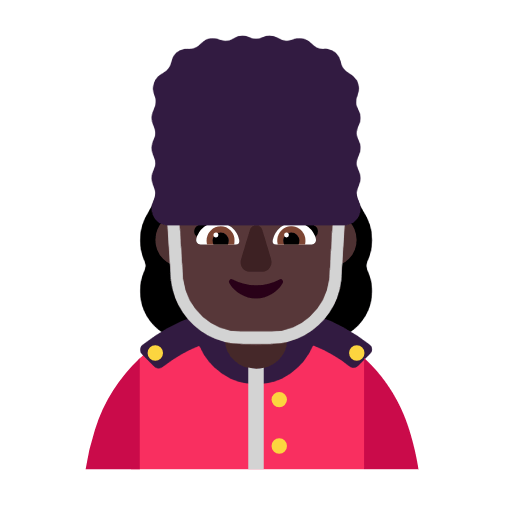 Microsoft design of the woman guard: dark skin tone emoji verson:Windows-11-23H2