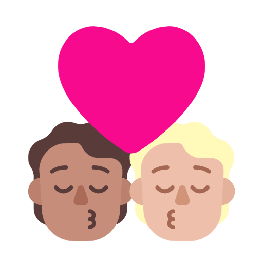 Microsoft design of the kiss: person person medium skin tone medium-light skin tone emoji verson:Windows-11-23H2