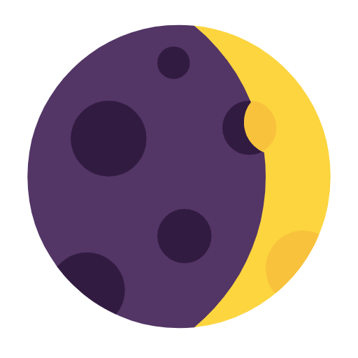 Microsoft design of the waxing crescent moon emoji verson:Windows-11-23H2