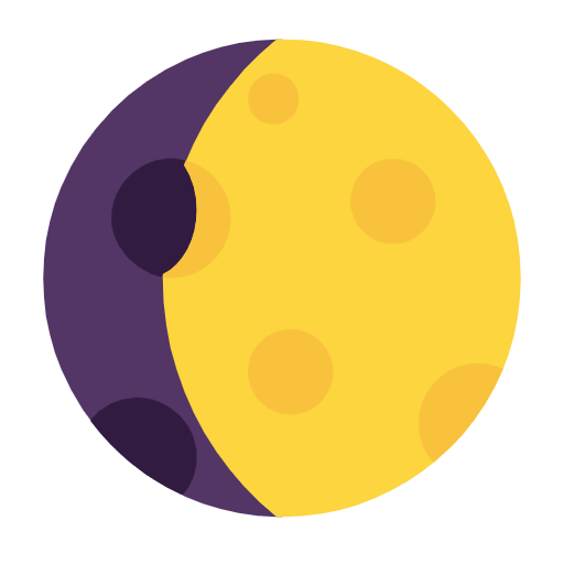 Microsoft design of the waxing gibbous moon emoji verson:Windows-11-23H2