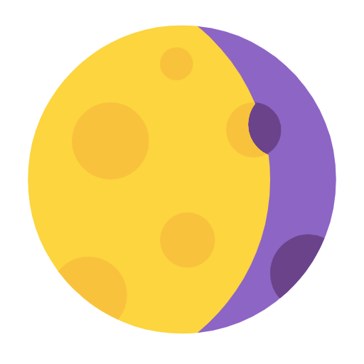 Microsoft design of the waning gibbous moon emoji verson:Windows-11-23H2