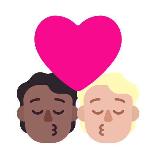 Microsoft design of the kiss: person person medium-dark skin tone medium-light skin tone emoji verson:Windows-11-23H2