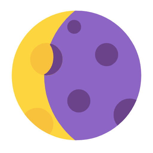Microsoft design of the waning crescent moon emoji verson:Windows-11-23H2
