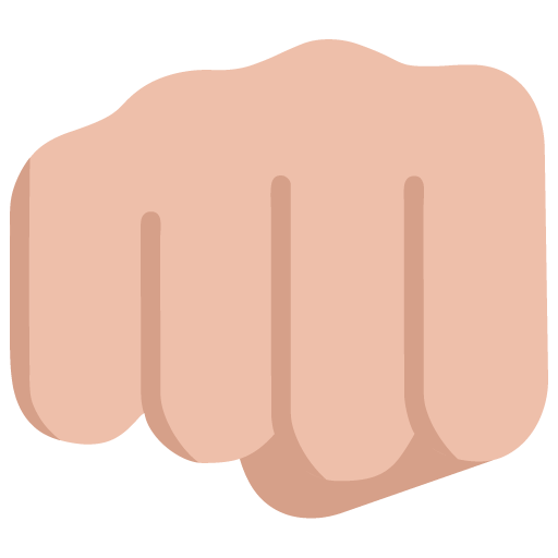 Microsoft design of the oncoming fist: medium-light skin tone emoji verson:Windows-11-22H2