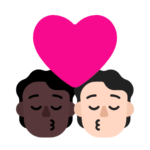 Microsoft design of the kiss: person person dark skin tone light skin tone emoji verson:Windows-11-23H2