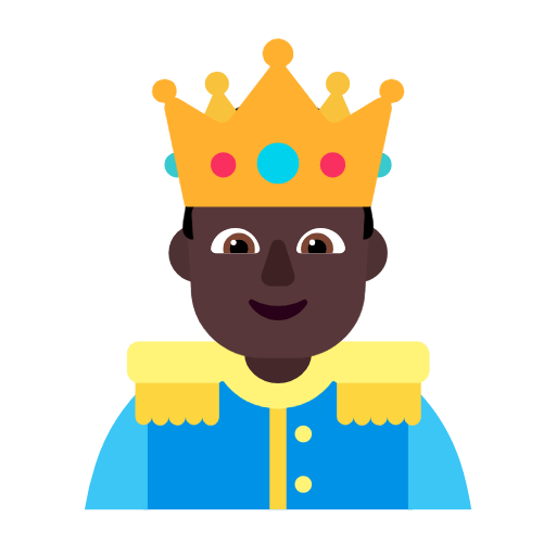 Microsoft design of the prince: dark skin tone emoji verson:Windows-11-23H2