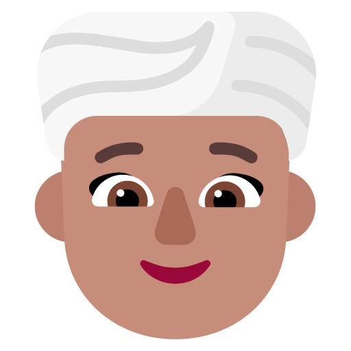 Microsoft design of the woman wearing turban: medium skin tone emoji verson:Windows-11-22H2