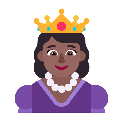 Microsoft design of the princess: medium-dark skin tone emoji verson:Windows-11-23H2