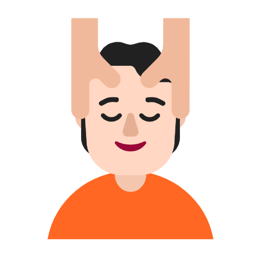 Microsoft design of the person getting massage: light skin tone emoji verson:Windows-11-23H2