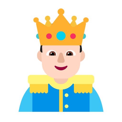 Microsoft design of the prince: light skin tone emoji verson:Windows-11-23H2