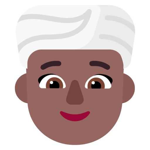Microsoft design of the woman wearing turban: medium-dark skin tone emoji verson:Windows-11-22H2