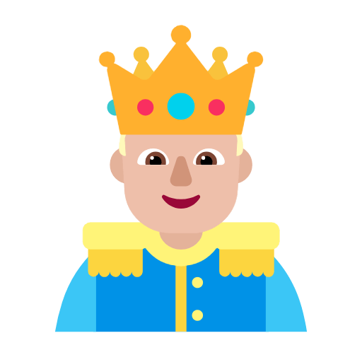 Microsoft design of the prince: medium-light skin tone emoji verson:Windows-11-23H2