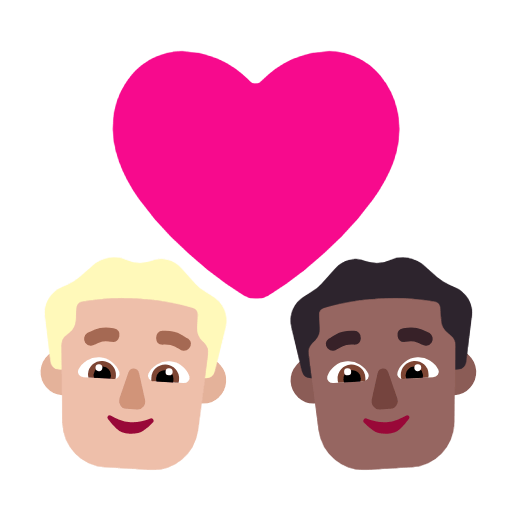 Microsoft design of the couple with heart: man man medium-light skin tone medium-dark skin tone emoji verson:Windows-11-23H2