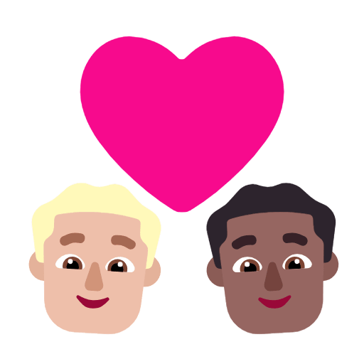 Microsoft design of the couple with heart: man man medium-light skin tone medium-dark skin tone emoji verson:Windows-11-23H2